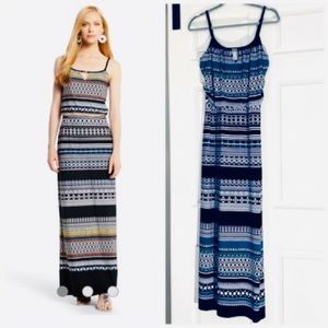 White House Black Market Cami Blouson Style Maxi Dress Tribal Print Sz. S